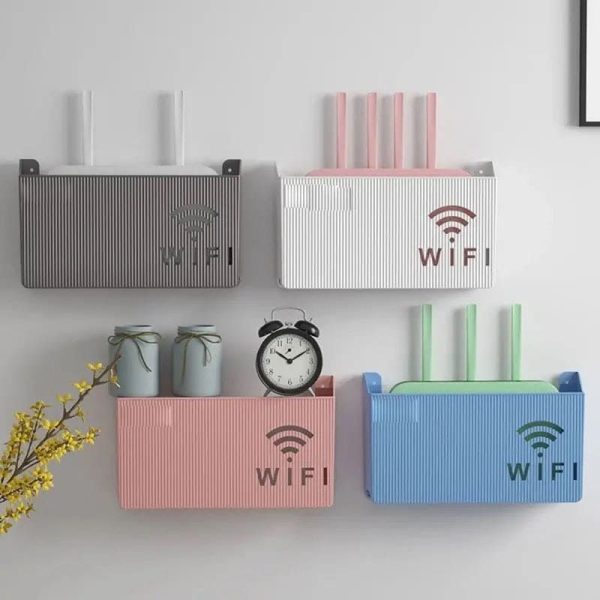 Wireless Wifi Router Shelf, Wall-mounted Cable Power Bracket Organizer, Router Wall Hanging Rack, Game Console Box