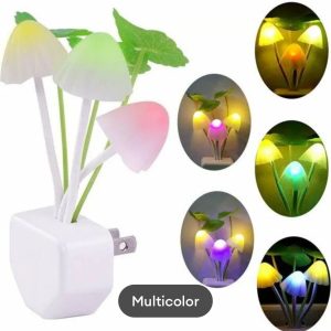 LED Night Light Mushroom Lamp With Automatic Day/Night Sensor Control