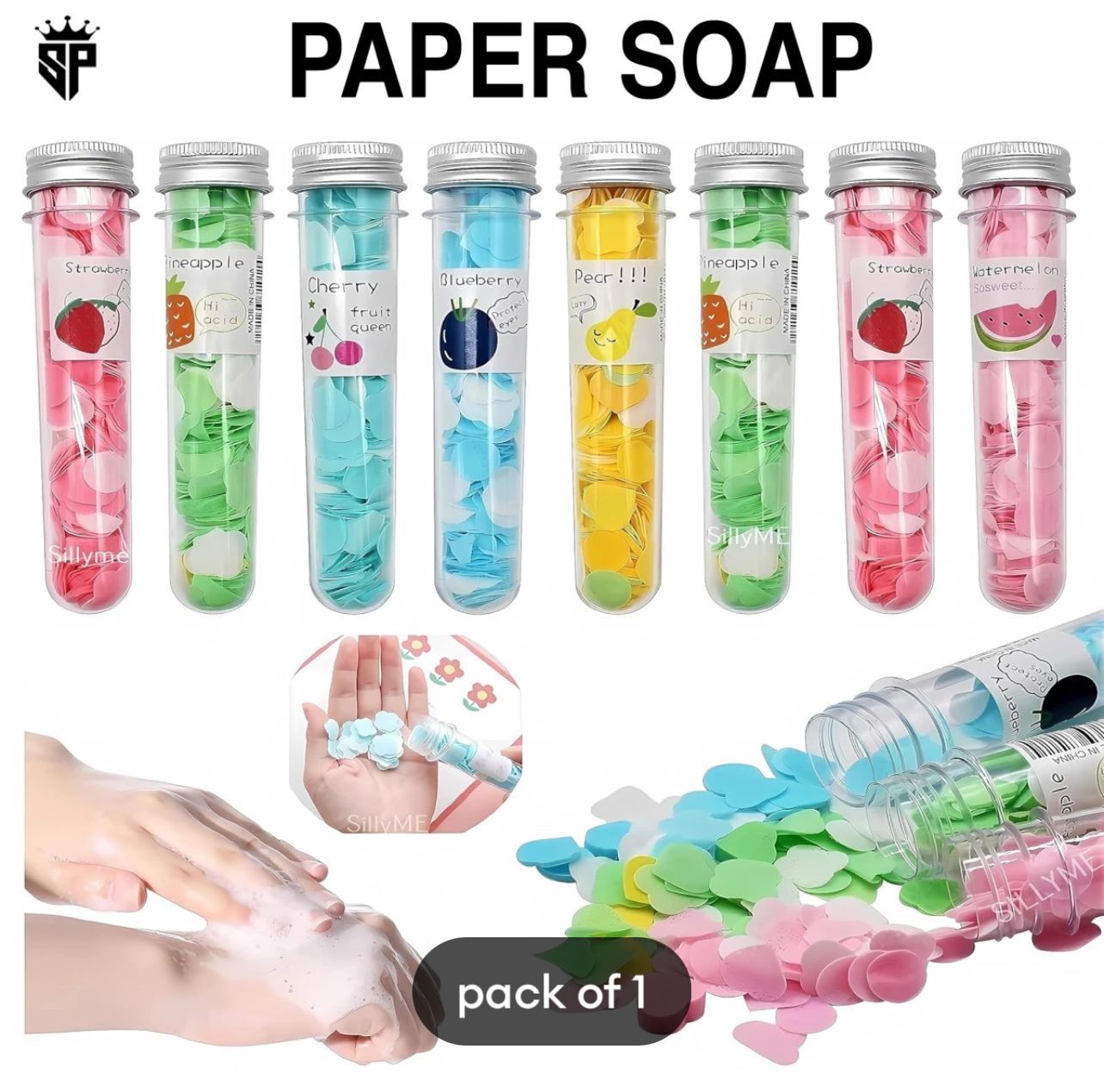 Travel Soft Paper Soap Flower Design Tube Shape Bottle Steel Cap High Quality