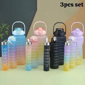 Pack Of 3 Motivational Water Bottle Set