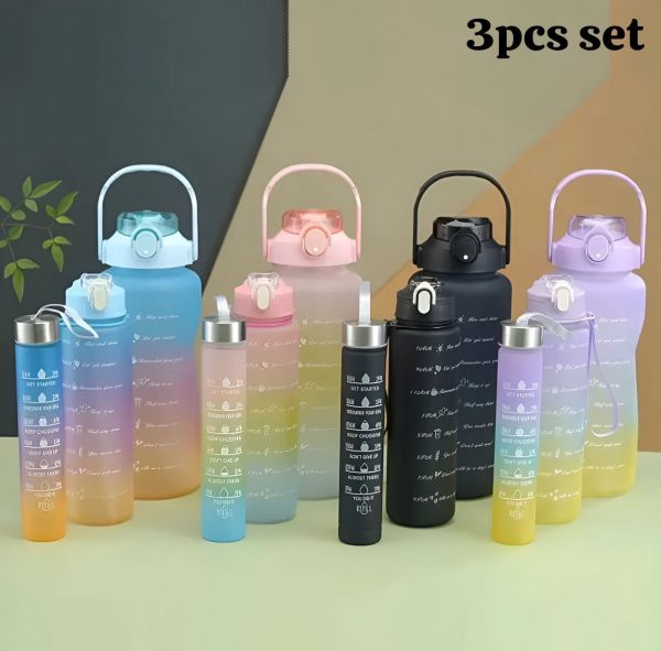Pack Of 3 Motivational Water Bottle Set